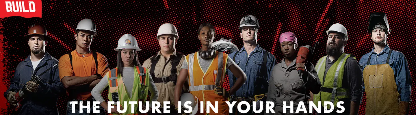 go build promo. people with text
