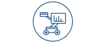 boom lift and graph icon
