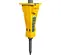 Yellow and gray ATLASCOPCO 500 lb. Hydraulic Breaker Attachment for Mini Excavator