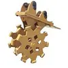 yellow compaction wheel attachment for mini excavator