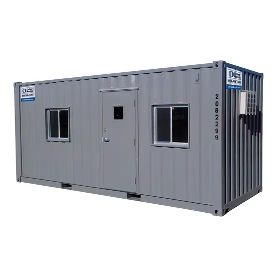 Gray GENERIC 20 ft. by 8 ft. by 8.5 ft. Ground-Level Office Container